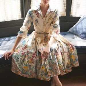 NWT Cara Cara Reya Dress - Egret Phoenicia Fields